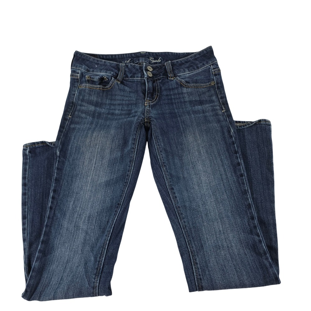 American Eagle Artist Flare Jeans Womens 4 Reg Dark Wash Stretch Denim Low Rise